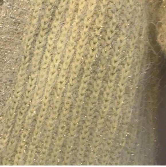 Anthropologie Larkin Yellow Shimmer Tie Front Cardigan -XS - Picture 4 of 8